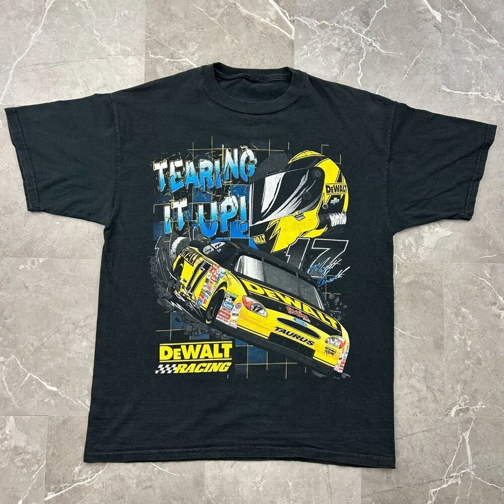 Vintage DeWalt‎ Racing Graphic Tee Mens XL Matt Kenseth y2k Nascar Short Sleeve